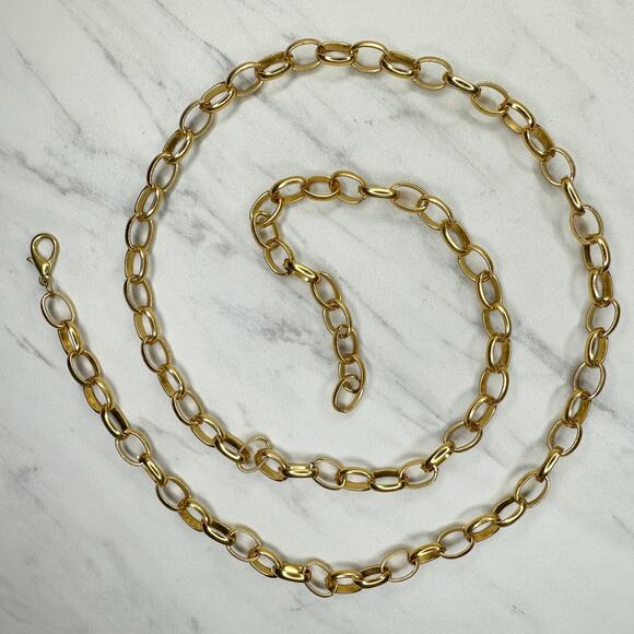 Gold Chain Link Belt Y2K Festival Adjustable One Size ✨ - Picture 1 of 11